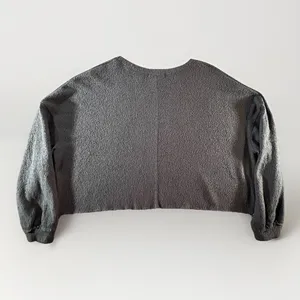 Project Social T Snow Worries Sherpa Fleece‎ Cropped Pullover Gray Large USA thumbnail 2