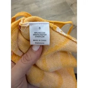 PacSun Yellow‎ & White Retro Swirl Knit Crop Top - Size S thumbnail 4