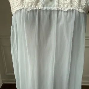 Vintage 70s Aristocraft Long Pastel Blue Nightgown M thumbnail 4