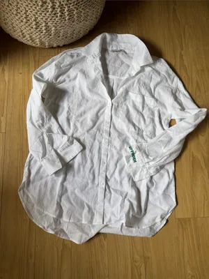 LOFT x Camp Poosh White Linen Button-Down Shirt thumbnail 1