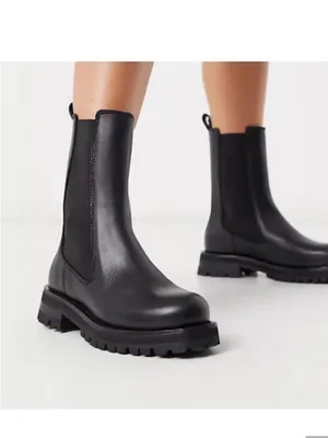 & other stories Chelsea leather ankle boots black NEW 38 US7 thumbnail 2