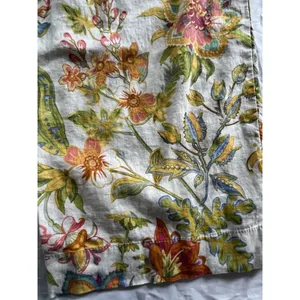 Floral Linen Blend Wide Leg Pants Size M Boho Botanical Resort Summer thumbnail 6
