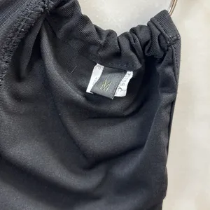 Black Ruched O-Ring Halter Neck Plunge Crop Top - Size Medium thumbnail 5