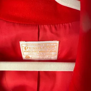 Vintage Pendleton Red Wool Blazer Jacket Womens Size‎ S Single Button USA Made thumbnail 4
