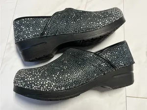 Sanita The Original Danish Clog Black Pebble Print EU 39 7.5- 8 US thumbnail 7