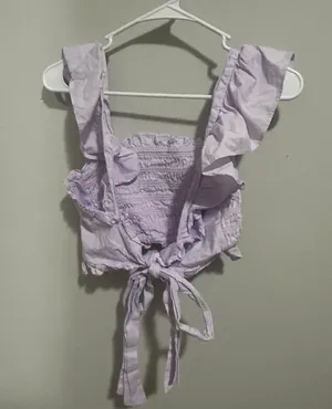 Ruffled crop top Purple Size L thumbnail 2