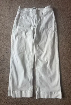 Buffalo by David Bitton white cropped jeans. 8 thumbnail 1