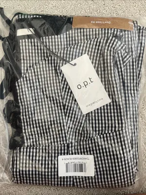NWT o.p.t Babette Midi Dress size 0 gingham tie front cotton few moda thumbnail 7