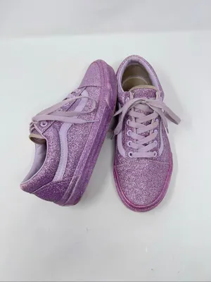 Vans Old Skool Lavender Purple Glitter Canvas Low Skate Sneakers Size 7 thumbnail 9