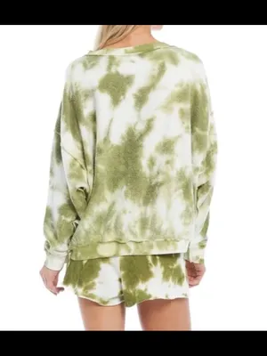 FREE PEOPLE Kelly Tie Dye shorts sweatshirt thumbnail 4