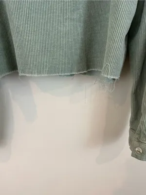 PacSun Corduroy Button-Front Jacket in Sage Green Raw Hem Size M/L thumbnail 5