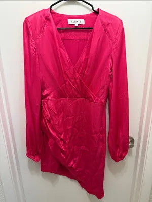 Elliatt hot pink asymmetrical mini dress thumbnail 2