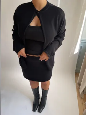 NWOT Djerf Avenue Button Up Cardigan in Black thumbnail 2