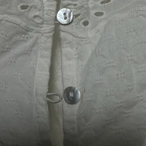 Lucky Brand White Eyelet Crop Top Button Front Square Neck Women's‎ Size L thumbnail 6