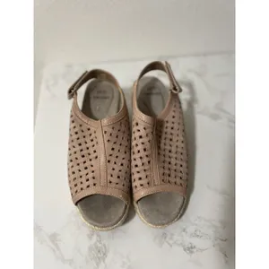 Earth Origins Wedge Sandals Women 6.5 Tan Woven Espadrille Comfort thumbnail 3
