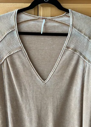 Free People Waffle Knit Long Sleeve thumbnail 2
