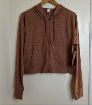 Yogalicious Lux Athletic Jacket Women’s size XL zip up hood pockets thumb holes thumbnail 2