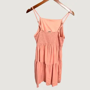 Wild Fable Coral Pink Eyelet Tiered Mini Dress Smocked Back Large thumbnail 7