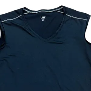 ALO Yoga Sleeveless CoolFit Athletic‎ Tank Top Black Workout Zipper Pocket XXL thumbnail 2
