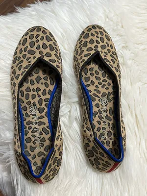  ROTHYS round toe washable cheetah flats  thumbnail 1