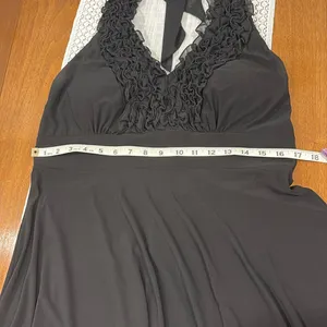 Vintage Onyx Night Ruffle Neckline Halter Dress thumbnail 6