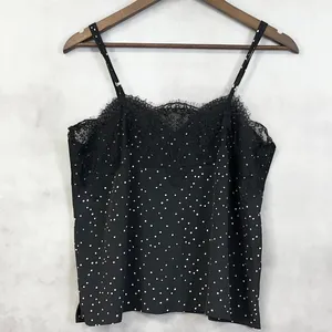 Lulus Polka Dot Lace Trim Cami Top Size Medium Minimal‎ Chic Going Out Indie thumbnail 5