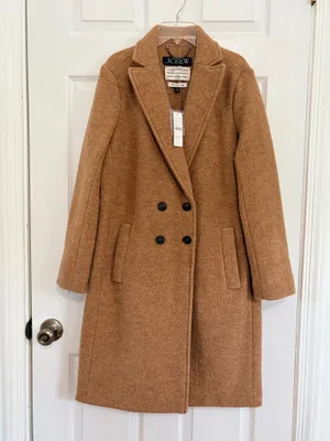 J.Crew Italian Boiled Wool Camel Topcoat Quiet Luxury Old Money Chic NWT Size 4 thumbnail 2