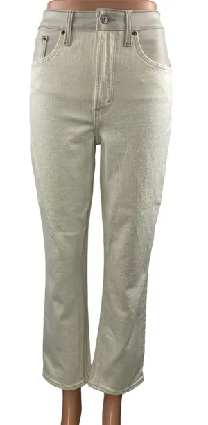 Abercrombie & Fitch Cream Ultra High Rise Straight Denim Jeans Pants Size 26/2XS thumbnail 1