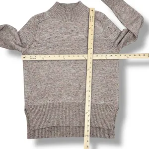 Loft Speckled Mock Neck Space‎ Dyed Tunic Sweater Tan Multi Size Small thumbnail 11