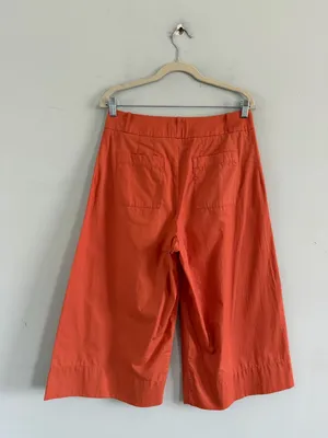 Anthropologie High Rise Wide Leg Culotte Pants Orange Pleated‎ Cropped Trousers thumbnail 5