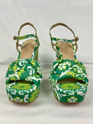 Antonio Melani Mya Royal Palm Sandals Braided Platform Sz 6.5 New Tropical Print thumbnail 2