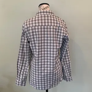 Women’s Fits like a Small Labeled Large Black and White Plaid Button Front Shirt thumbnail 4