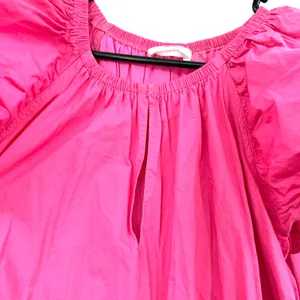 Talulah Size Large Short Sleeve Mini Dress Pink Tiered Skirt 100% Cotton‎ thumbnail 3