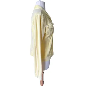 VTG 00s Juicy Couture Terrycloth Track Jacket Butter Yellow Made in the USA Tag thumbnail 7