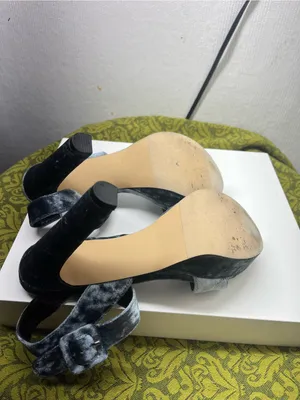 Madden Girl Gray Velvet Platform Ankle Strap Heels thumbnail 9