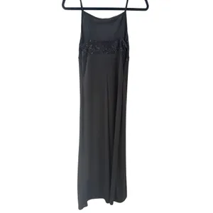 Byer Too Vintage Y2k California Black‎ Floral Lace Metallic Maxi Formal Dress M thumbnail 4