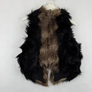 Free People Faux Fur Vest Black‎ Brown Multi Color Size 6 NWOT thumbnail 9