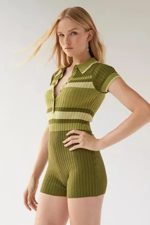 Green Juniper Knit Sweater Romper thumbnail 1