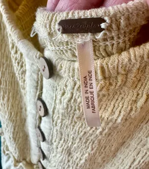 Free People Summer Picnic Mini Dress Smocked Babydoll Puff Sleeve Cottagecore XS thumbnail 8