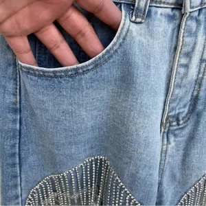 Savanna Jane Womens Shorts Rhinestone Tassel Blue Jean Denim Hippie Size Small thumbnail 6