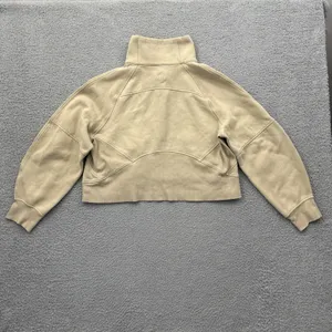 Lululemon Scuba Oversized Funnel Neck Half Zip Sweatshirt Trench Tan Women's M/L thumbnail 3