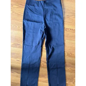 Jonathan Simkhai Midnight Black Front Slit Tailored Pants Small 6 Blue thumbnail 12