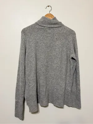 J. Crew Merino Wool Turtleneck Sweater Size Medium Gray Pullover thumbnail 6