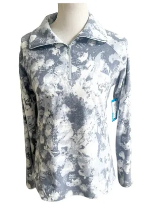 Columbia Active Fit Artic Air Fleece NWT Flannel Pullover Size Medium Grey Camo thumbnail 1
