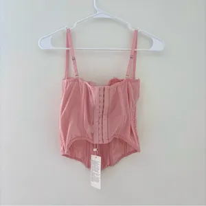 pink lace corset top thumbnail 4