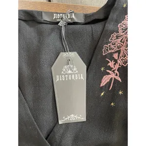 NWT Disturbia Foxglove V Neck Black Whimsygoth Mini Dress Size 12 thumbnail 7
