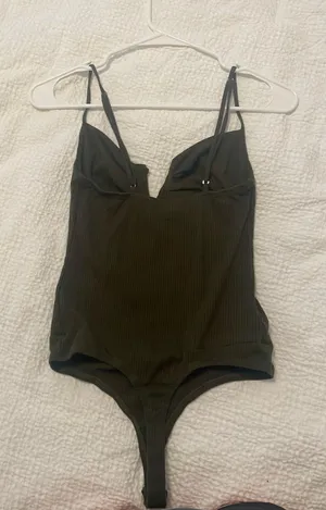 Lulus Ribbed Green  Bodysuit thumbnail 3