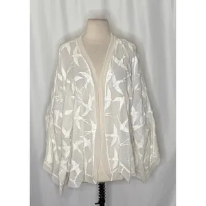 Anthropologie LILKA Shorebird Embroidered Bird Swim Cover-Up Jacket Medium Large thumbnail 2