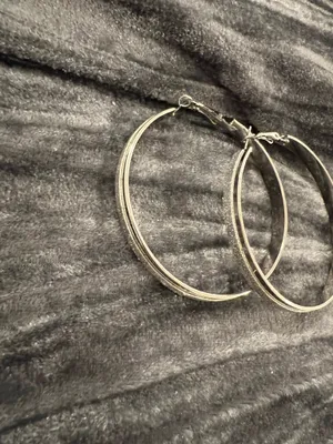 Sliver Medium Hoops Silver thumbnail 2