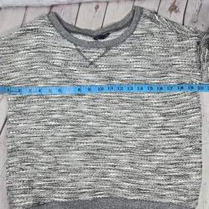 American Eagle Outfitters‎ Gray Speckled Knit Metallic Crewneck Sweater Size SP thumbnail 7